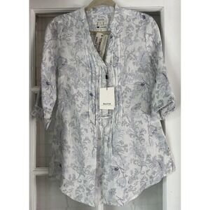 NWT Malvin I Love Linen Tunic Top S Floral Paisley Boho Beach Coastal Resort